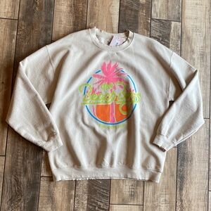 Boutique Beach Boys Beige Sweatshirt with Colorful Graphic 🆕